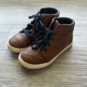 Wonder Nation High Top Brown Faux Leather Sneakers Size 13